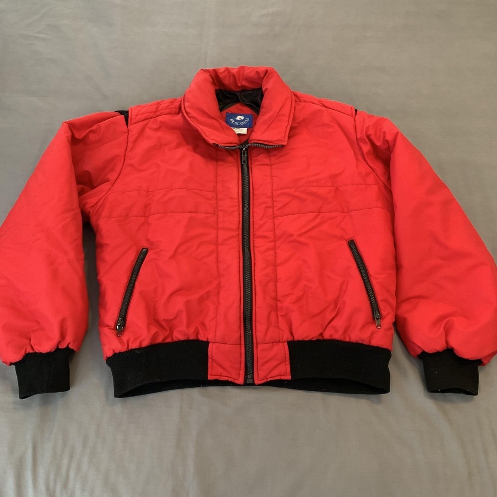 Arctic Circle Jacket Mens XL Red Nylon Bomber Insulated Puffer‎ Winter Coat